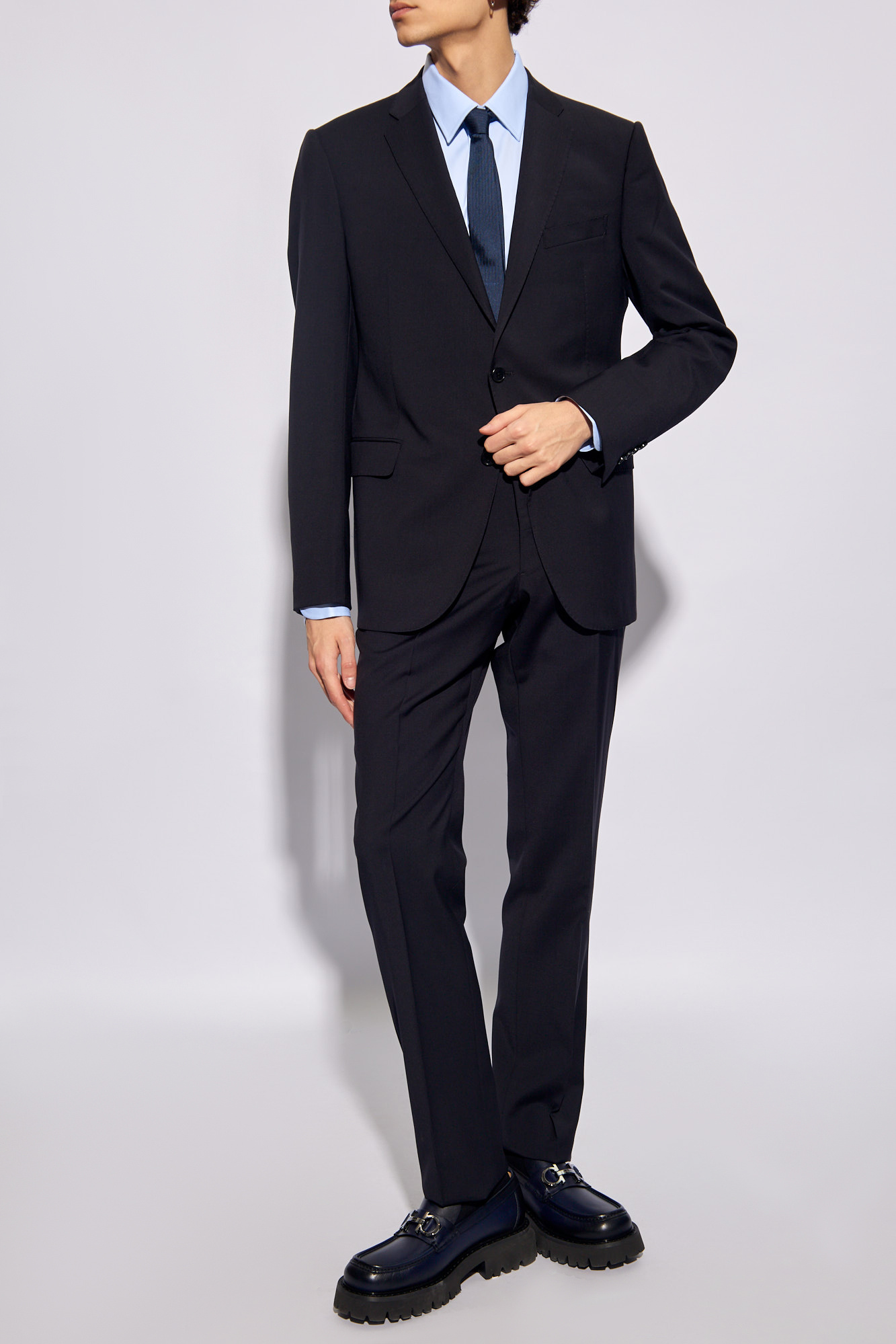 GenesinlifeShops Canada Navy blue Wool suit Emporio Armani cc523